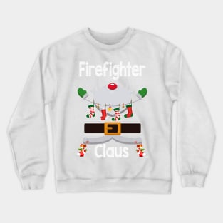 Firefighter Claus Santa Christmas Costume Pajama Crewneck Sweatshirt